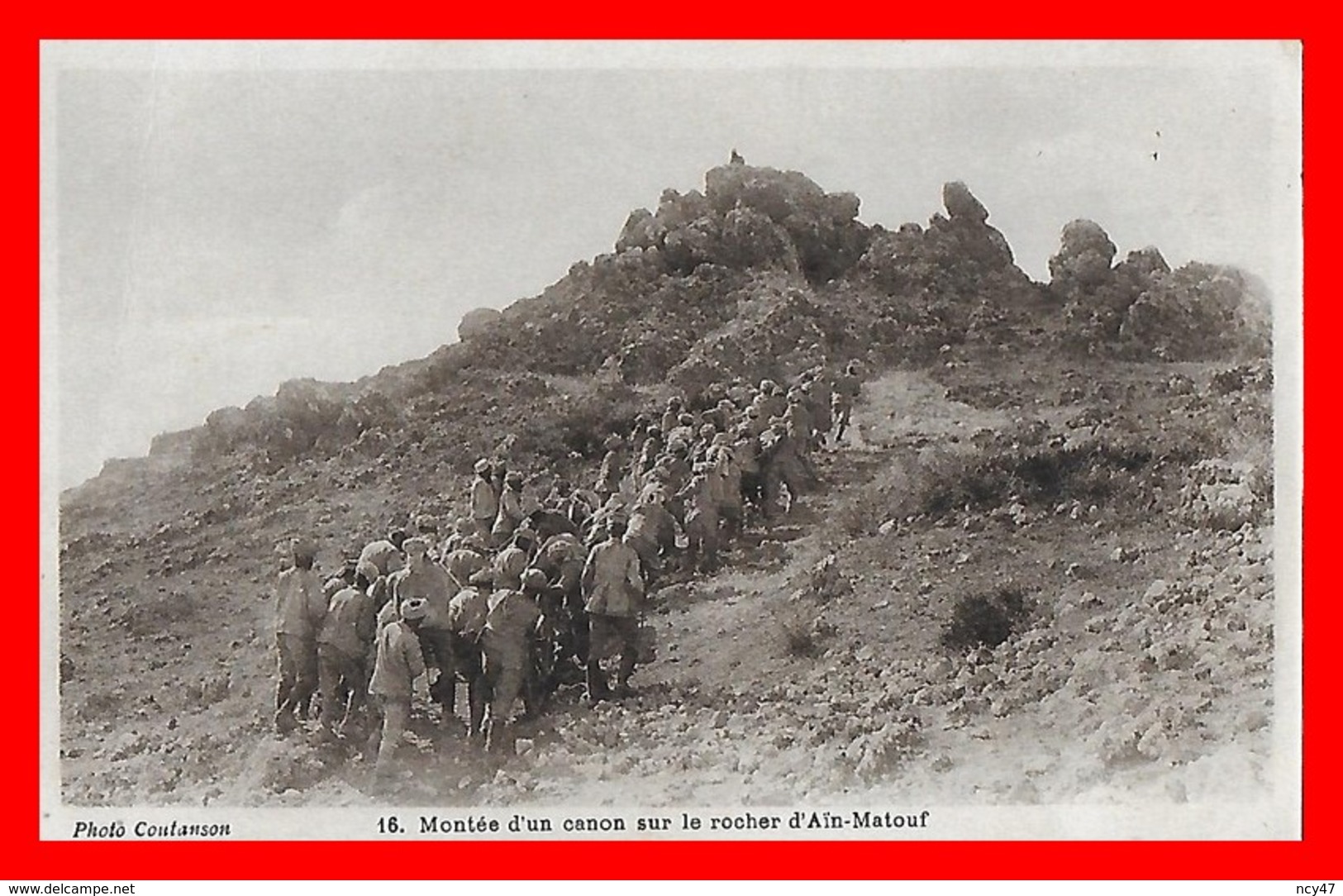 CPA MILITARIA.Guerre Du Riff 1921-26 (Maroc)  Montée D'un Canon Sur Le Rocher D'Aïn-Maatouf, Animé...CO1130 - Guerre 1914-18