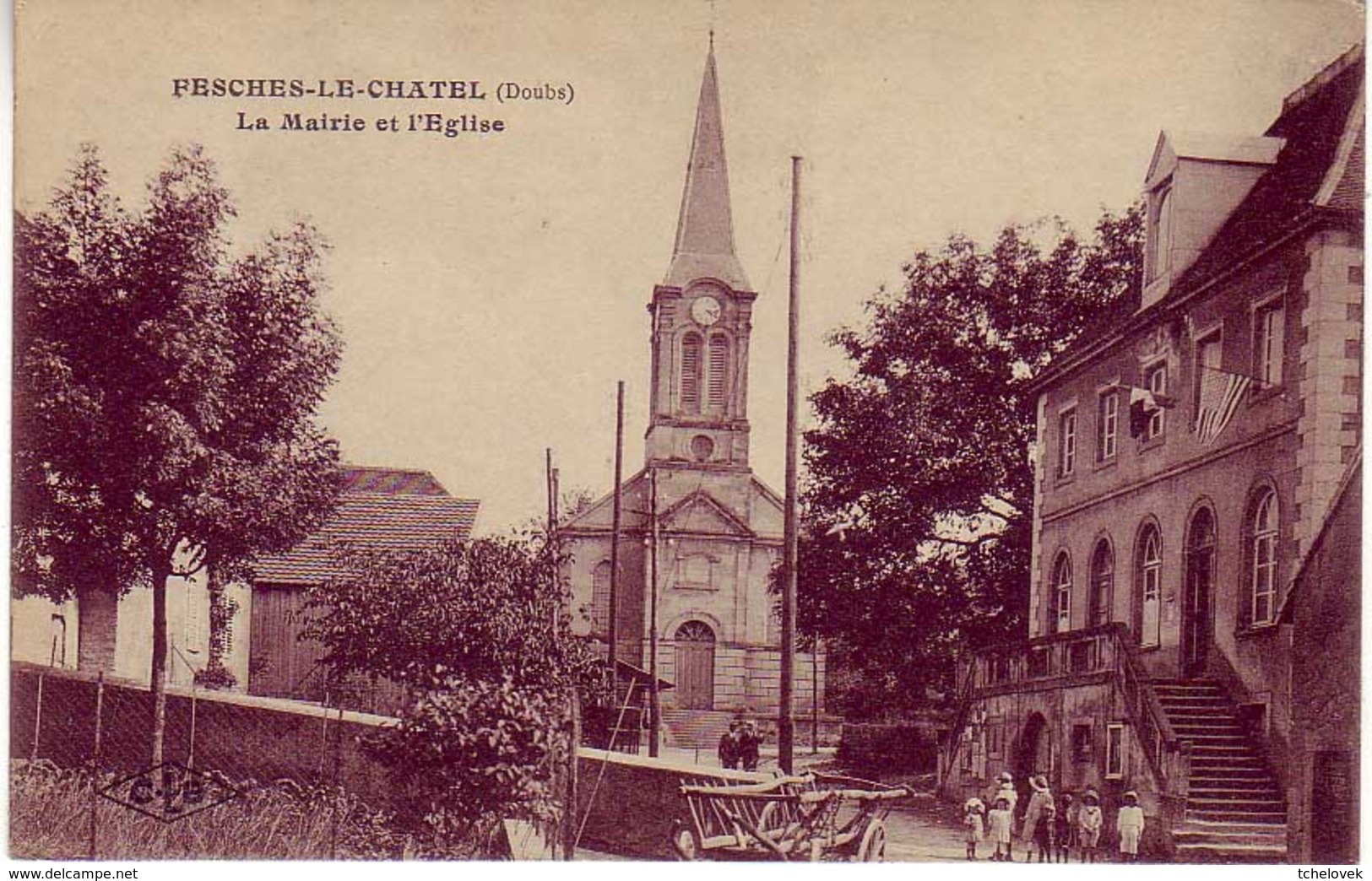 (25). Doubs. Fesches Le Chatel. La Mairie Et L'Eglise - Other & Unclassified