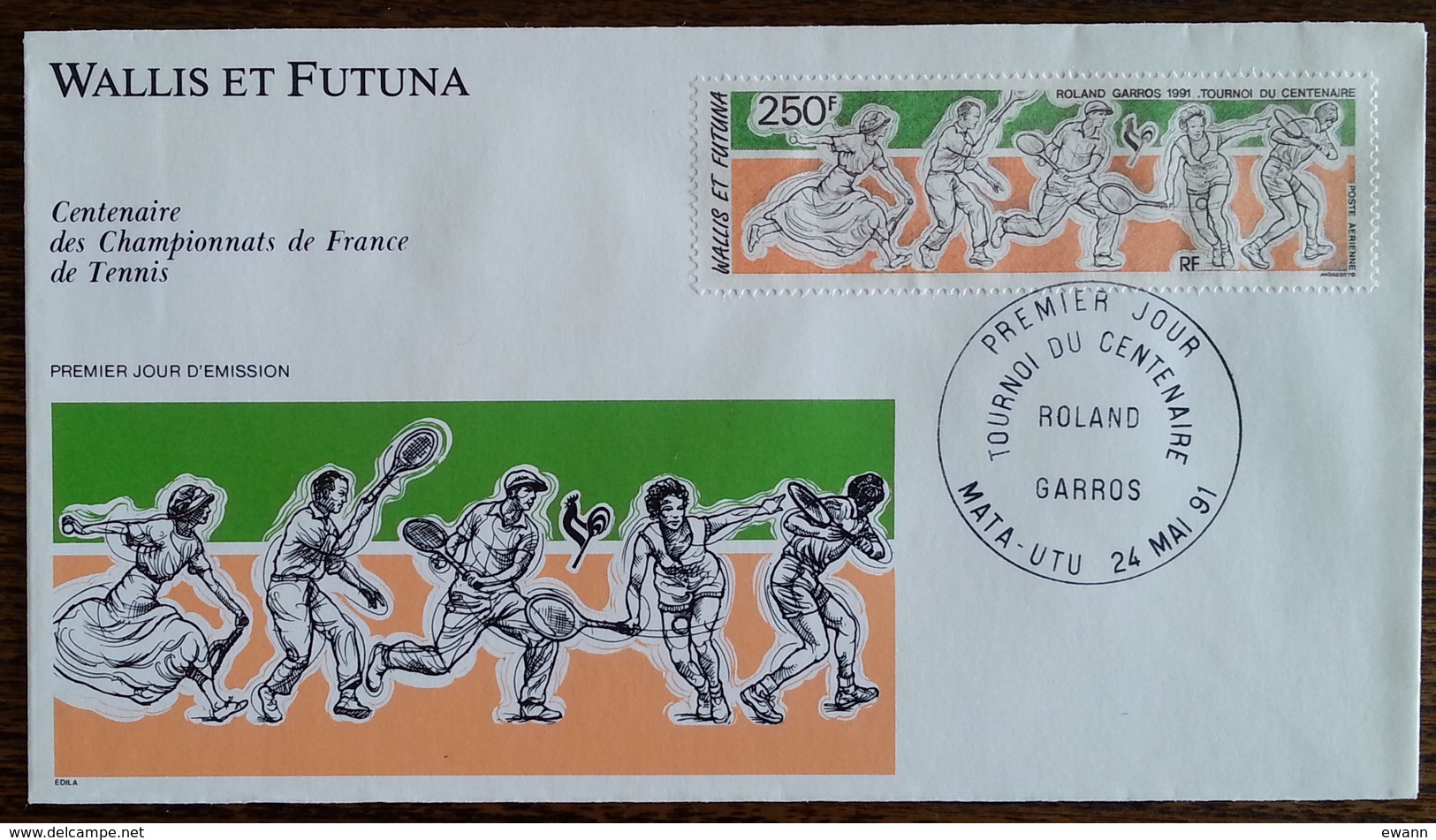 Wallis Et Futuna - FDC 1991 - YT Aérien N°171 - Roland Garros / Tennis / Sport - FDC