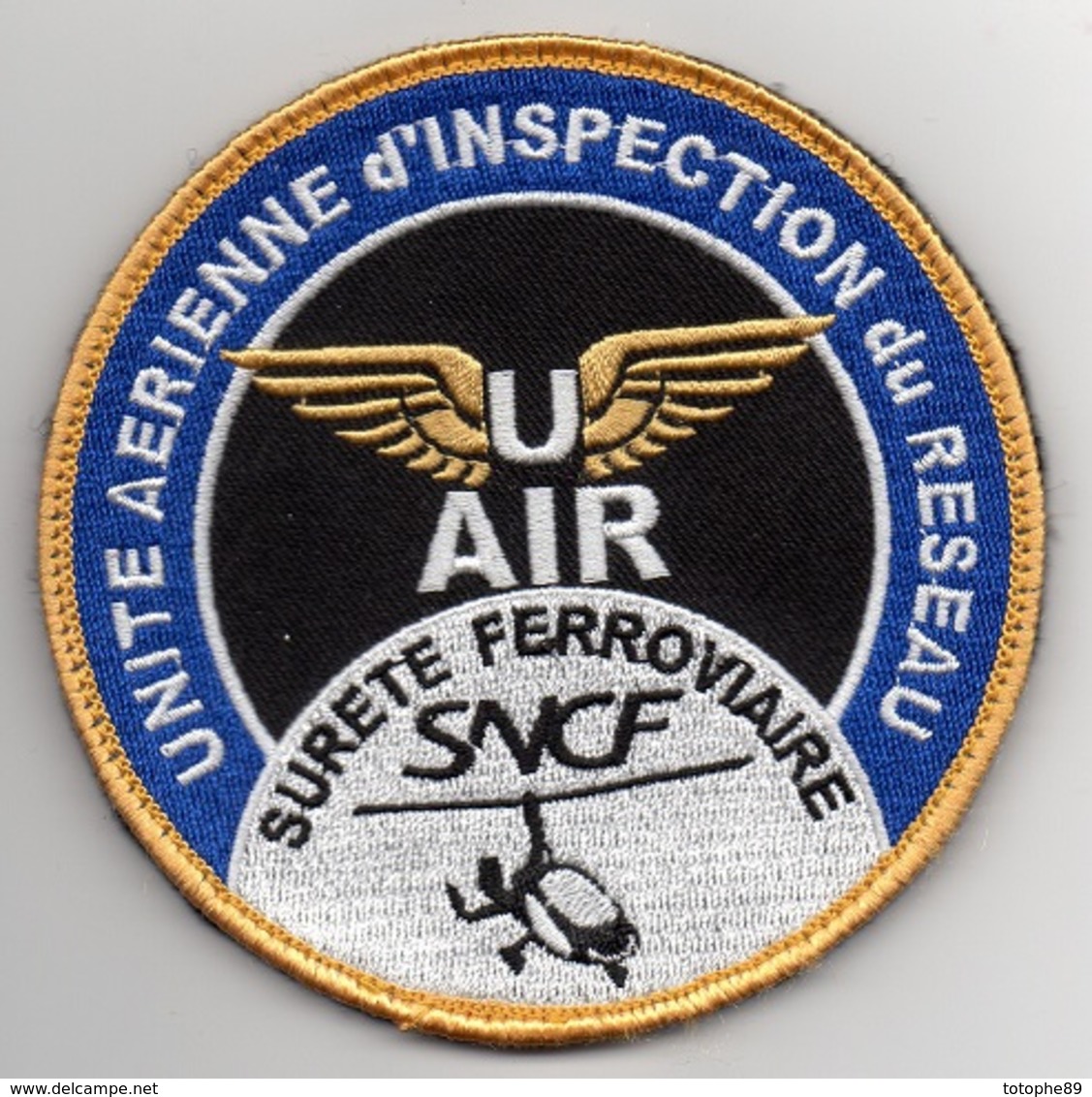 Patch UNITE AERIENNE D'INSPECTION DU RESEAU SNCF SURETE FERROVIAIRE U AIR Sur AUTOGIRE - Police & Gendarmerie