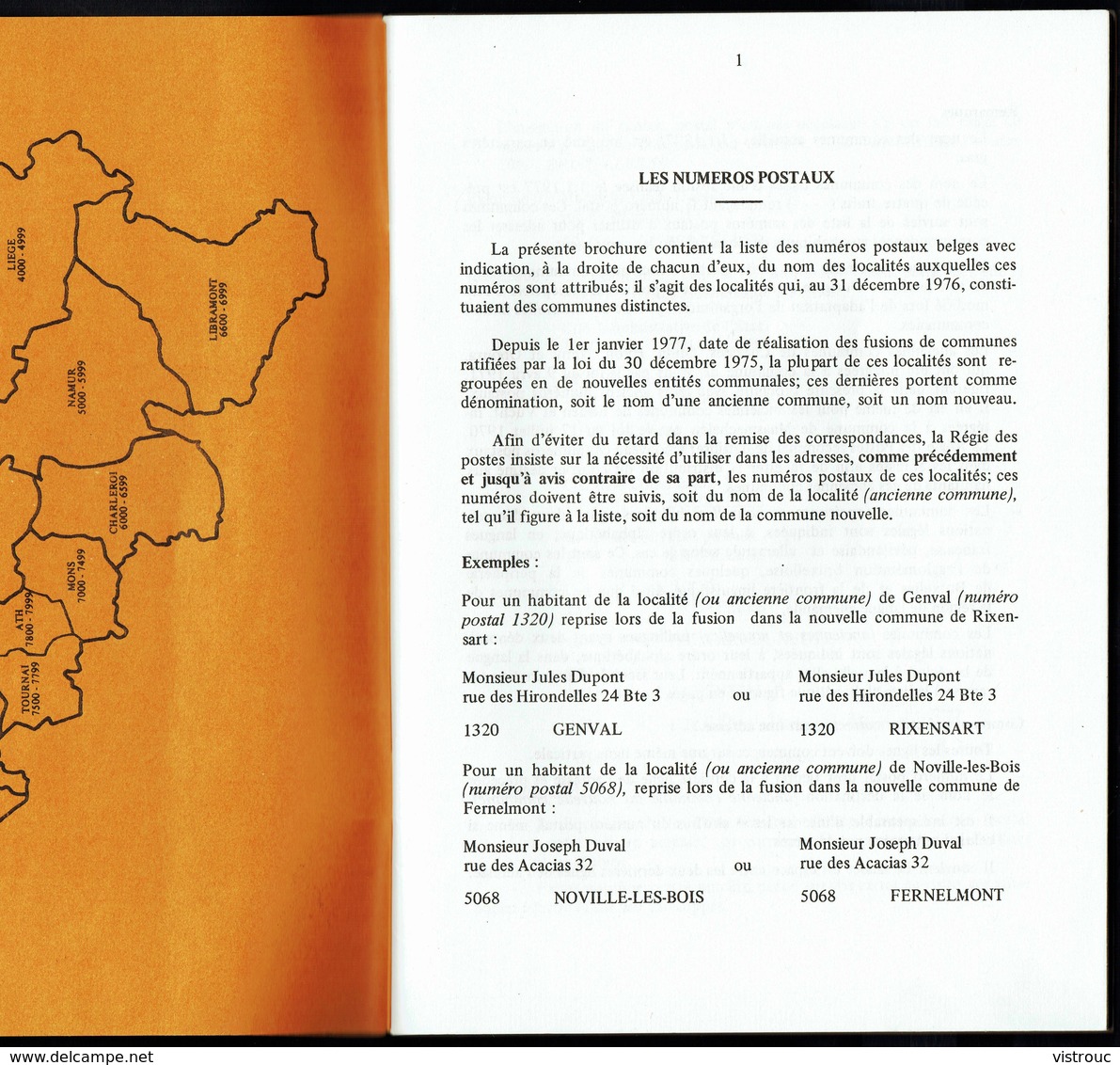 " Liste Des N° Postaux " - Document émis Par Les Postes Belges - Edition De 1981. - Andere & Zonder Classificatie