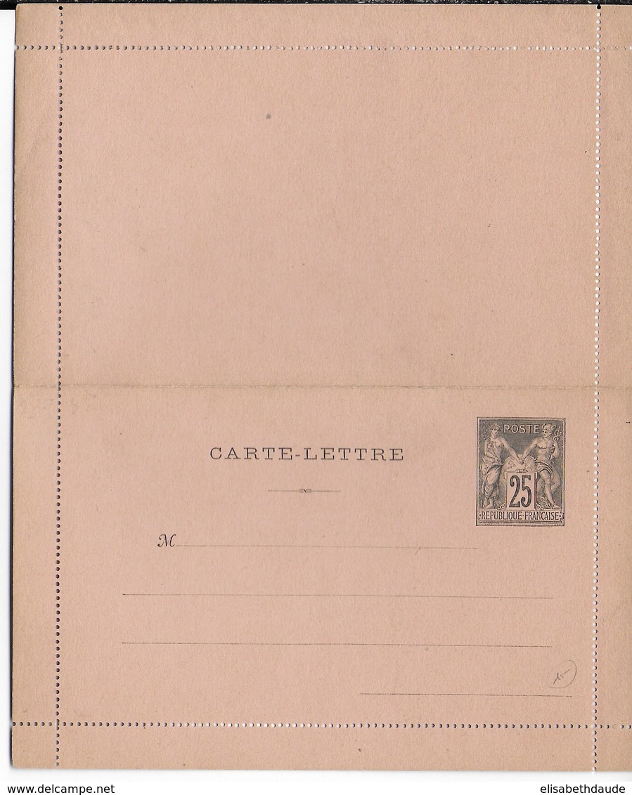 SAGE - 1886 - CARTE-LETTRE ENTIER  NEUVE - - Cartoline-lettere