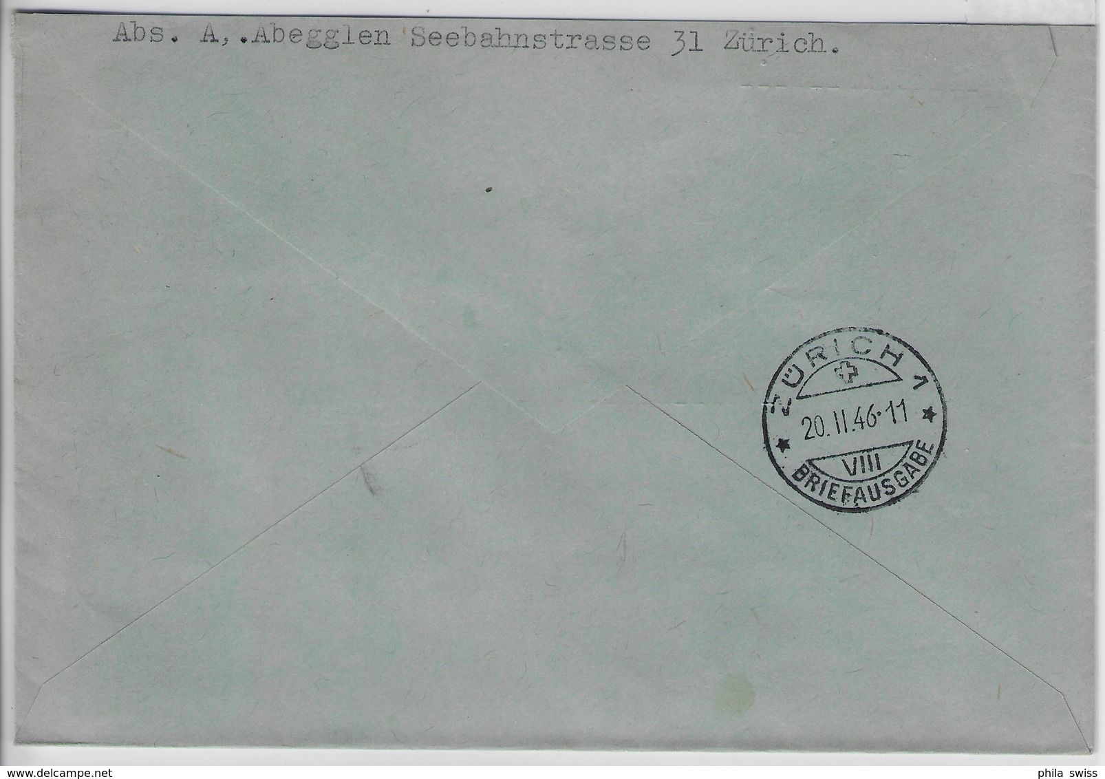 1946 Pestalozzi 275/469 3x Charge Zürich 20.II.46 - Briefe U. Dokumente