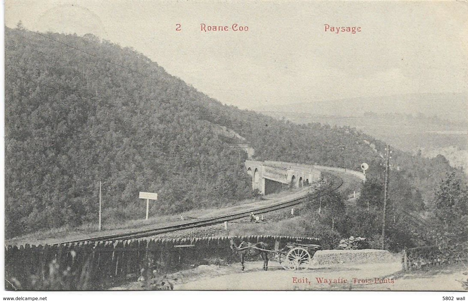 ROANNE-COO : Paysage - Belle Animation - Attelage - 1910 - Stoumont