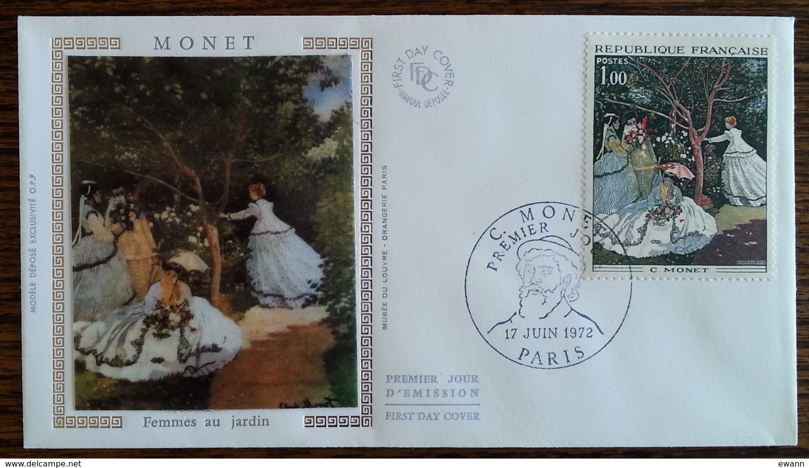 FDC 1972 - YT N°1703 - CLAUDE MONET / FEMMES AU JARDIN - PARIS - 1970-1979