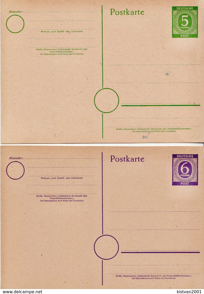 Germany 5 Mint Postal Stationery Cardsn ( Ganzsache) From 1946 - Other & Unclassified