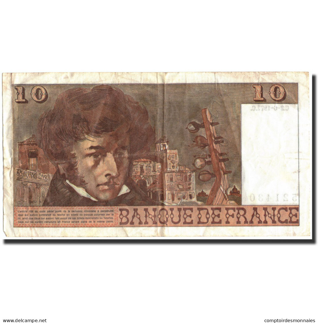 France, 10 Francs, 10 F 1972-1978 ''Berlioz'', 1977, 1977, TB+, Fayette:63.22 - 10 F 1972-1978 ''Berlioz''