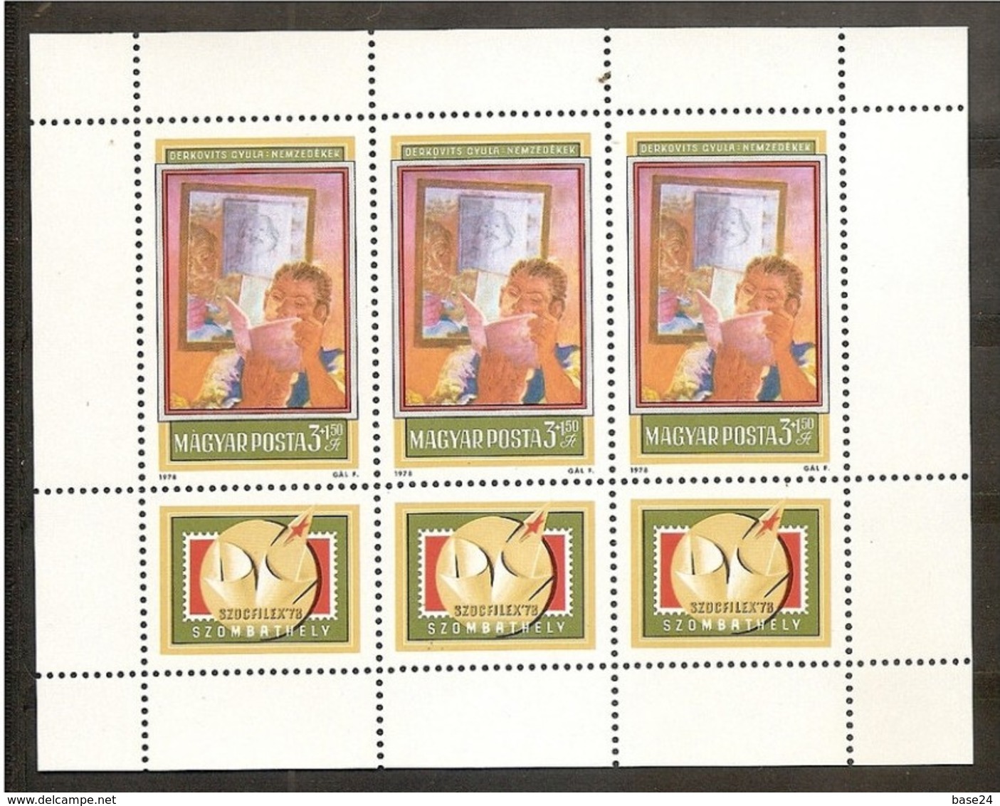 1978 Ungheria Hungary SOBPHILEX Foglietto Di 3 Serie (2600) MNH** Souv. Sheet - Foglietto Ricordo