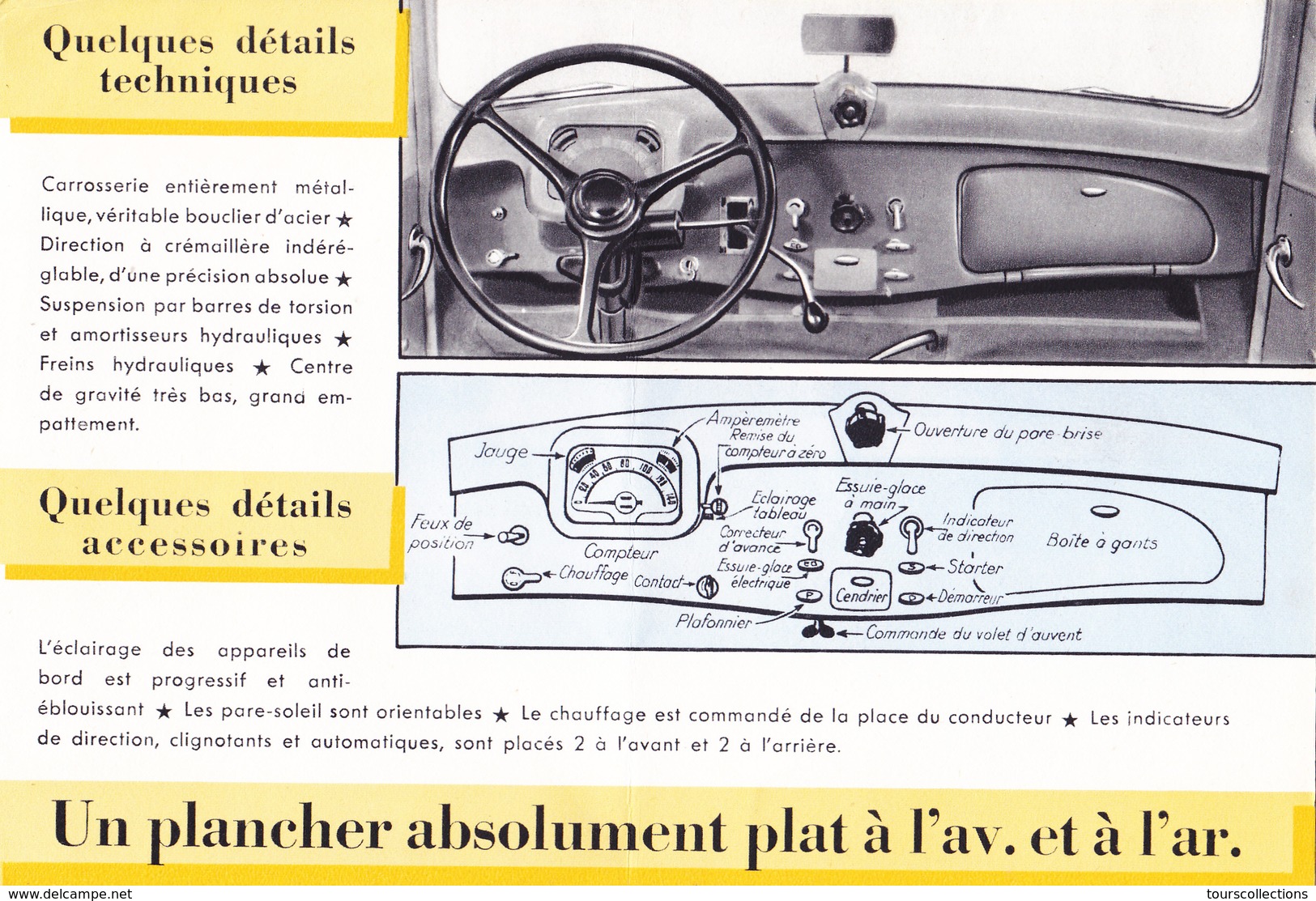 PUB D'époque TRACTION AVANT CITROEN 11 CV Familiale @ Papier 4 Faces En 2 Volets @ Automobile France - Publicités