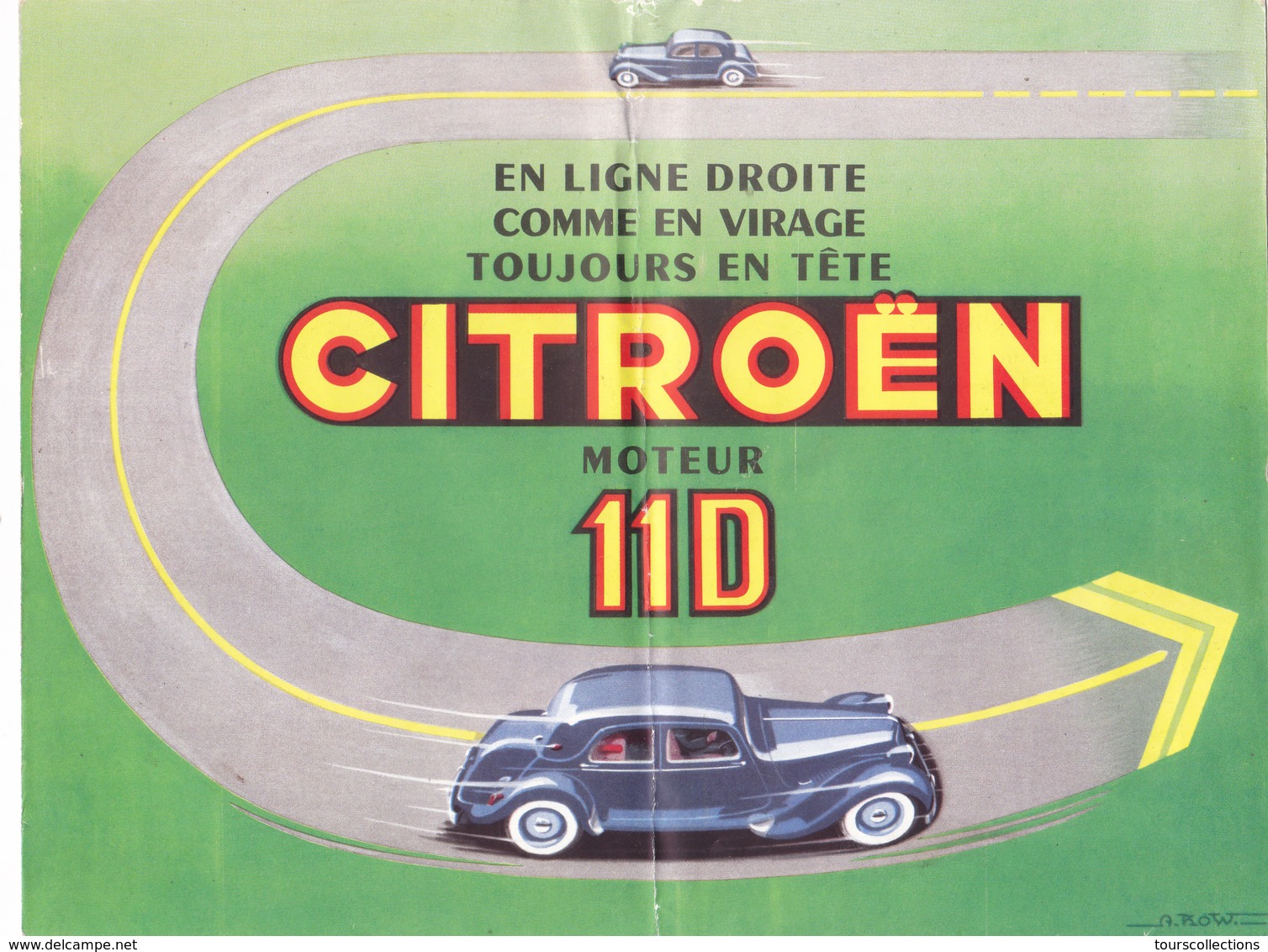 PUB D'époque TRACTION AVANT CITROEN 11 D @ Papier 4 Faces En 2 Volets @ Automobile France - Publicités
