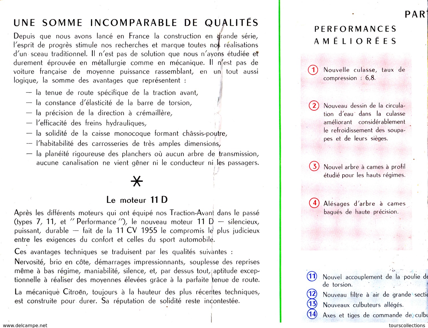 PUB D'époque TRACTION AVANT CITROEN 11 D @ Papier 4 Faces En 2 Volets @ Automobile France - Publicités