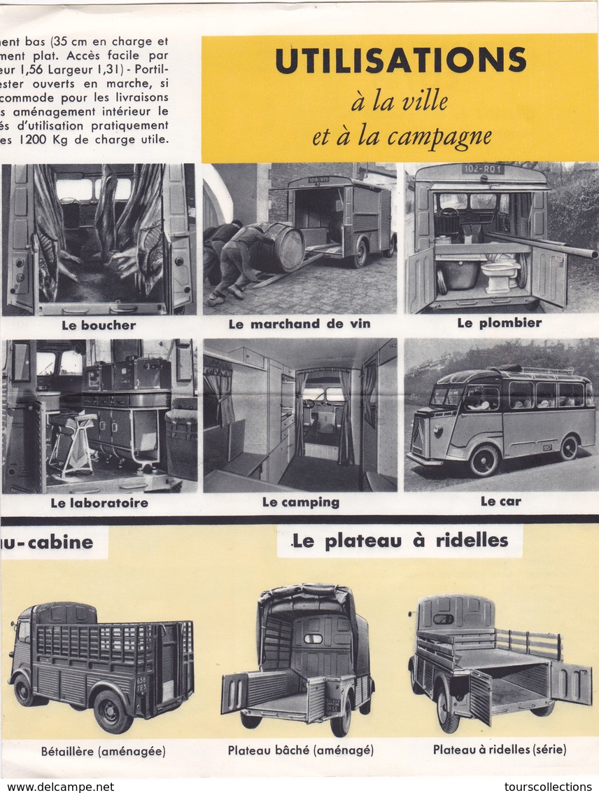 PUB D'époque Traction Avant CITROEN Camionnette TUBE HY 1200 Kg @ Papier 4 Faces En 2 Volets @ Automobile France - Pubblicitari