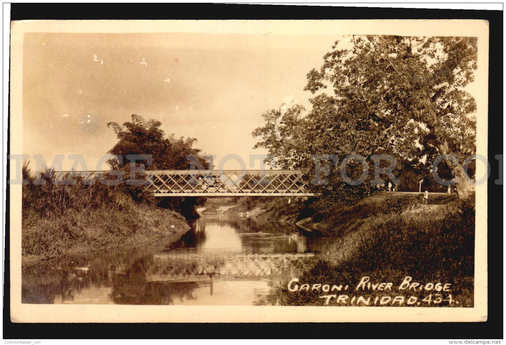 TRINIDAD BWI GARONI RAILWAY TRAIN STEEL BRIDGE Vintage Original Ca1900 POSTCARD CPA AK (W4_4305) - Bridges