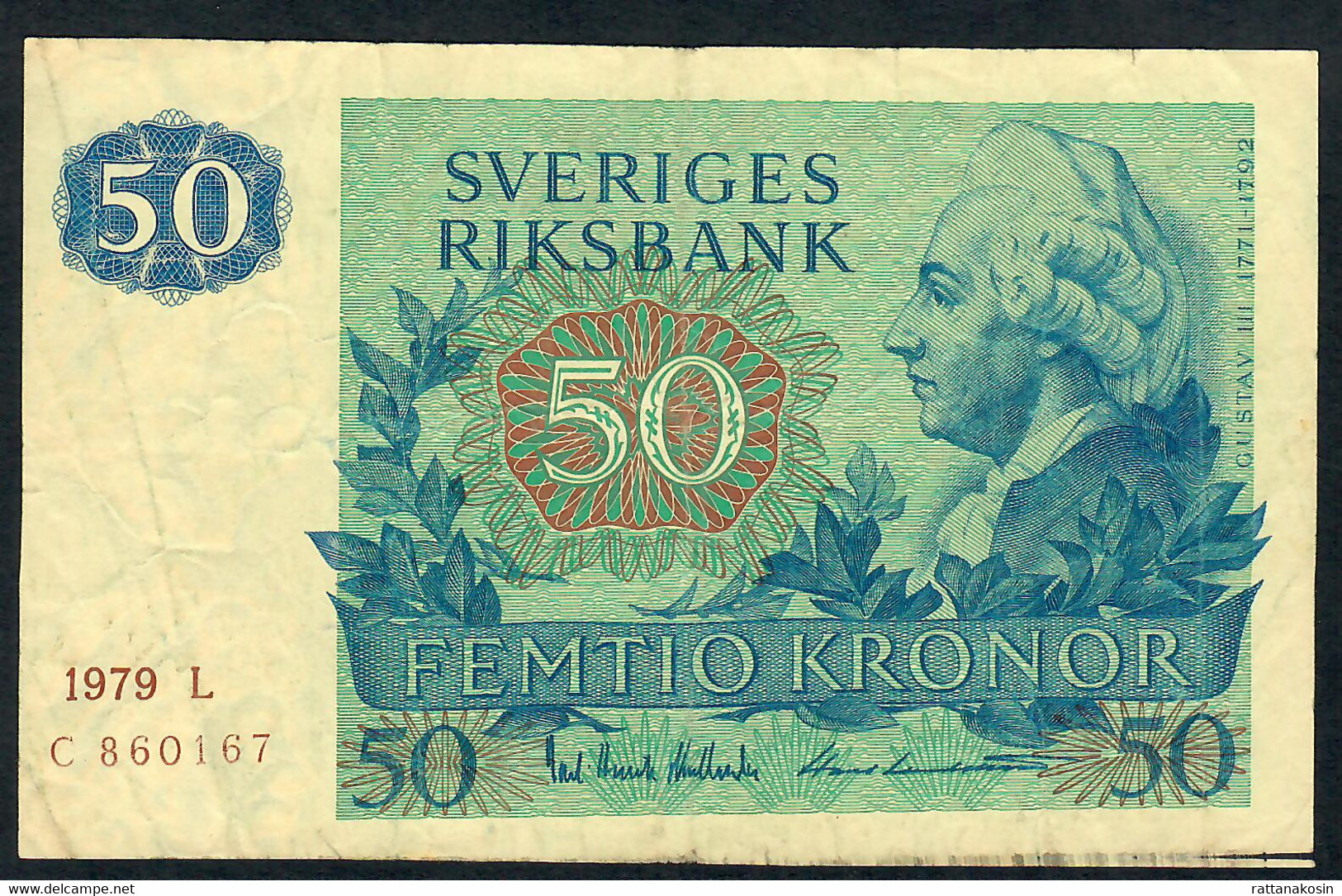 SWEDEN  P53c 50 KRONOR 1979 AVF   NO P.h. ! - Suède