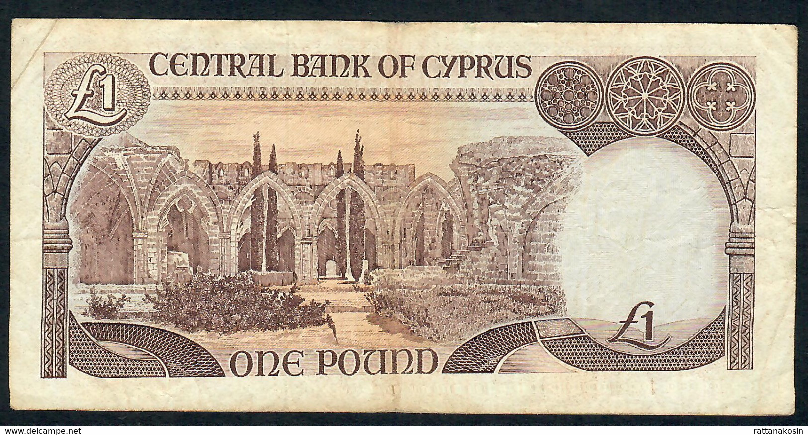 CYPRUS P53a 1 LIRA 1.11.1989  #AF  FIRST DATE,FIRST PREFIX  !     VF NO P.h. ! - Cyprus