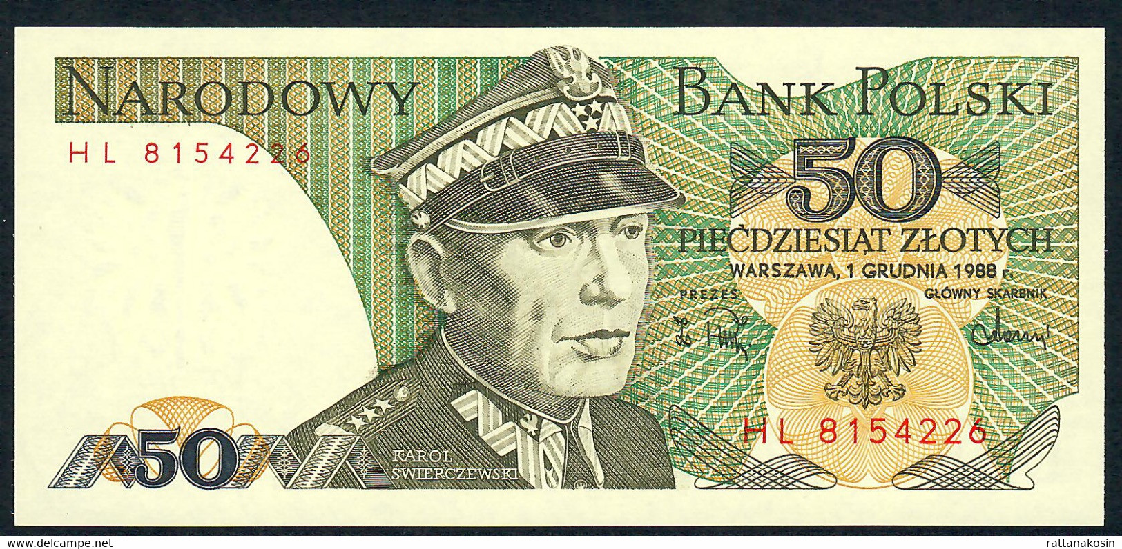 POLAND P142c 50 ZLOTYCH 1988 #HL   UNC. - Pologne