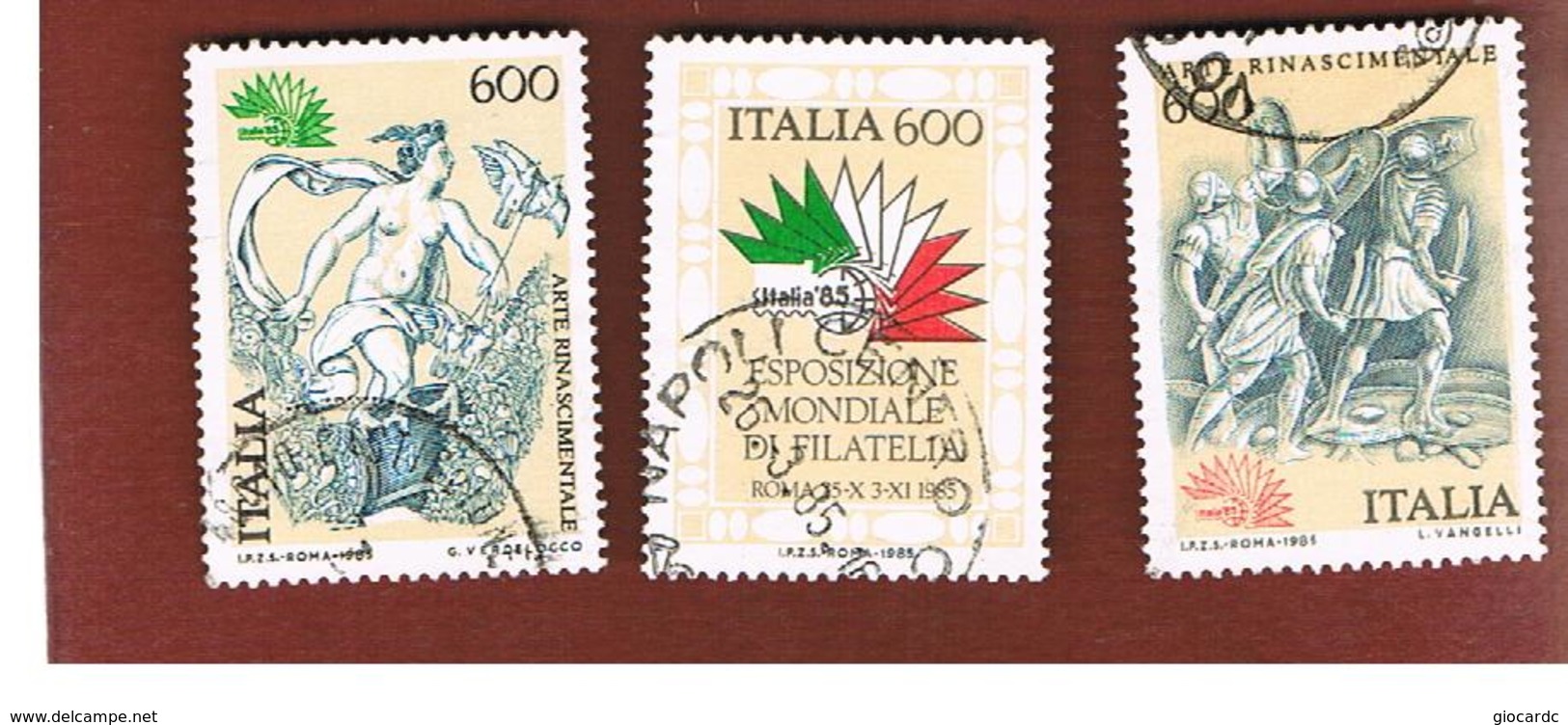 ITALIA REPUBBLICA  - UNIF. 1710.1712  -      1985  ITALIA '85 ESPOSIZ. FILATELICA    -      USATO - 1981-90: Usados