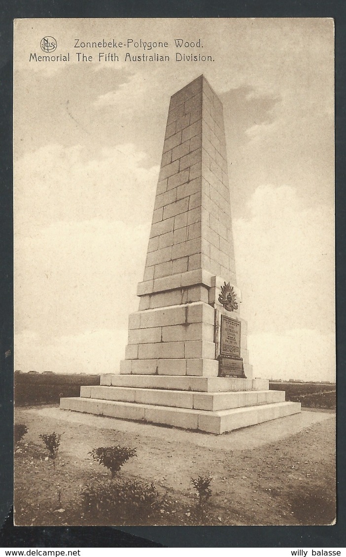 +++ CPA - ZONNEBEKE - POLYGONE Wood - Memorial The Fifth Australian Division - Guerre - Nels    // - Zonnebeke