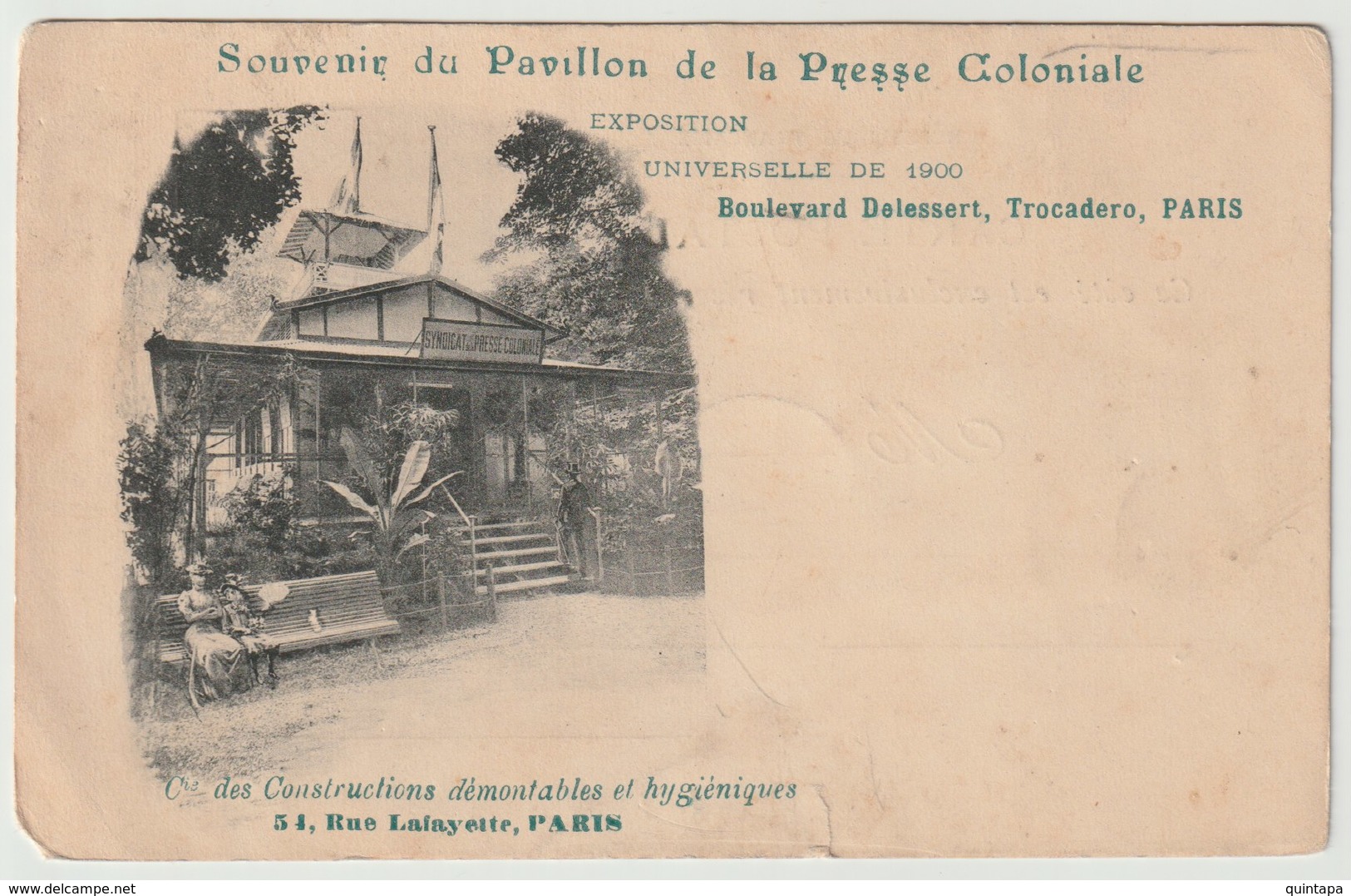 75 - Paris - Souvenir Du Pavillon De La Presse Coloniale Exposition Universelle 1900 - Boulevard Delessert Trocadero - Exhibitions