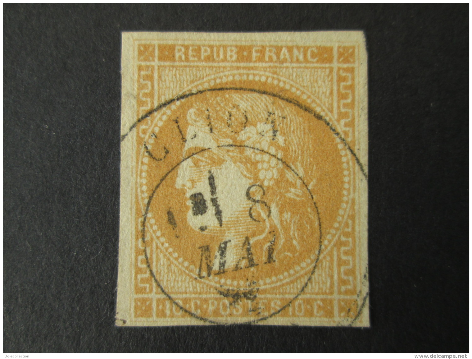 FRANCE Timbre CERES BORDEAUX 10c Oblitéré CLION - 1870 Bordeaux Printing