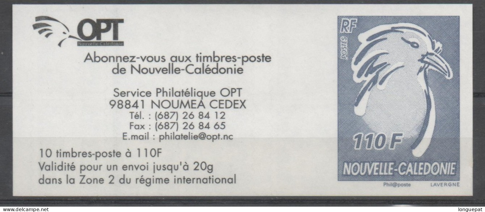 Nelle CALEDONIE - Faune - Oiseau - Le Cagou - Carnet De 10 Timbres - Cuadernillos