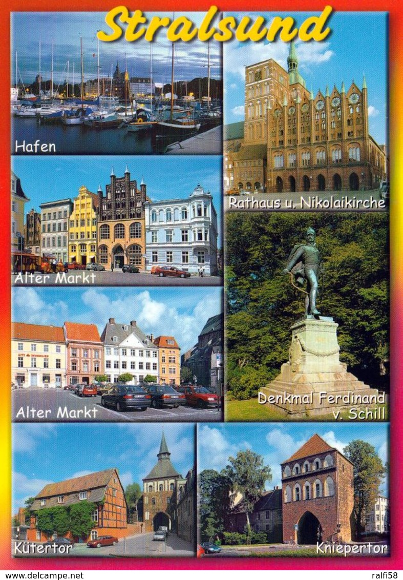 1 AK Germany * Stralsund - Sehenswürdigkeiten - Mehrbildkarte - Seit 2002 UNESCO Weltkulturerbe * - Stralsund