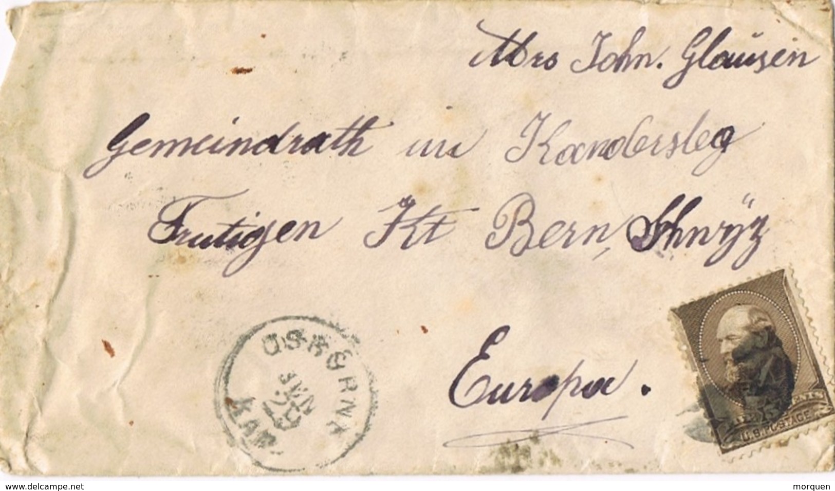 28754. Carta ORBORNE (Kansas) 1885. Fancy Cancel - Cartas & Documentos