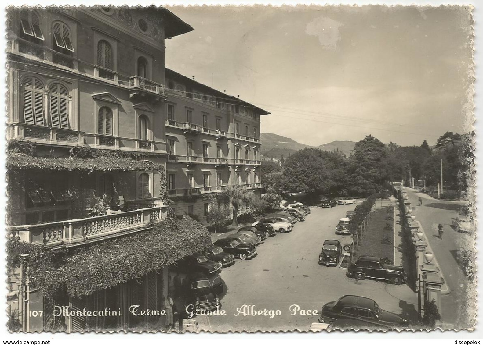 X2438 Montecatini Terme (Pistoia) - Grande Albergo Pace - Auto Cars Voitures / Viaggiata 1954 - Altri & Non Classificati