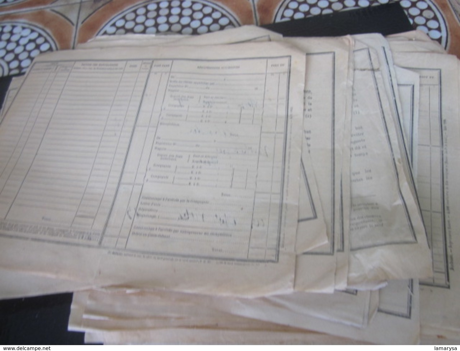 LOT DE 50 DOCUMENTS DE TRANSPORT SNCF CHEMINS DE FER DU MIDI RÉCÉPISSÉ EXPÉDITEUR PETITE VITESSE RIEUX-PEYRIAC TOULOUSE