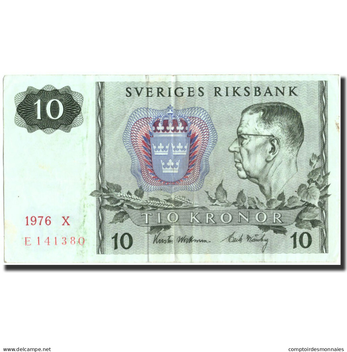 Billet, Suède, 10 Kronor, 1976, 1976, KM:52d, TTB+ - Sweden