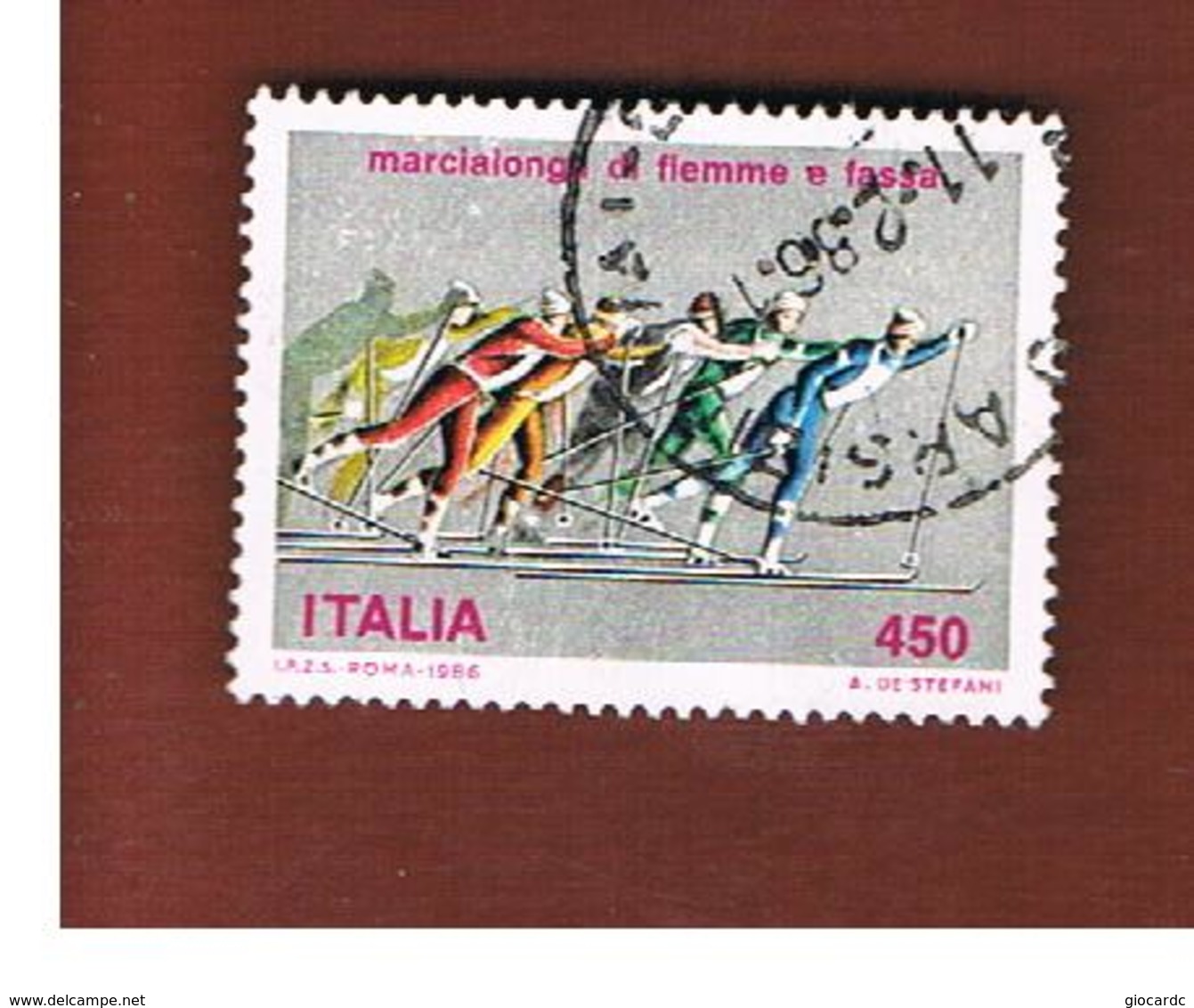 ITALIA REPUBBLICA  - SASS. 1751    -      1986  MARCIALONGA, FIEMME  -      USATO - 1981-90: Usados