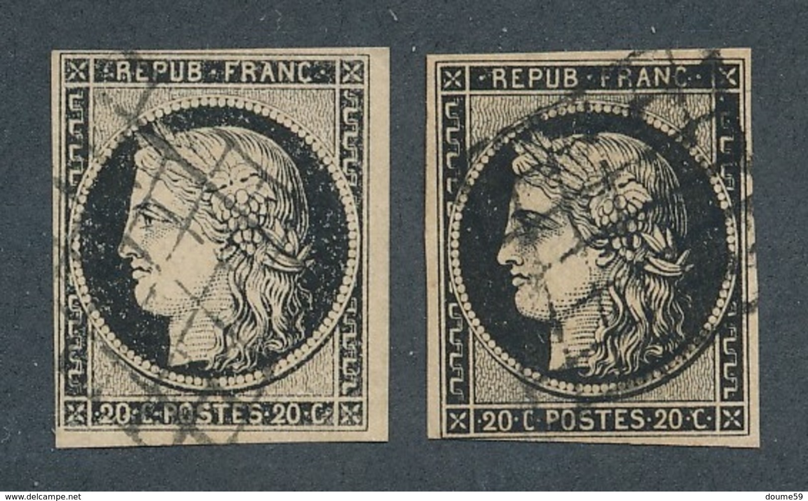 CB-15: FRANCE: Lot Avec N°3(2) Obl - 1849-1850 Cérès