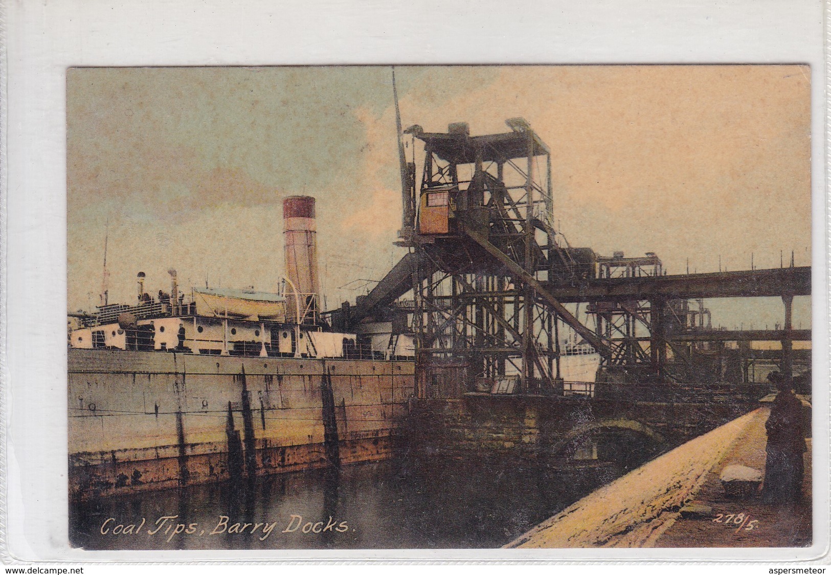 COAL TIPS, BARRY DOCKS. THE KNIGHT COLLECTION. CIRCULEE TO BUENOS AIRES. WALES.-BLEUP. - Glamorgan