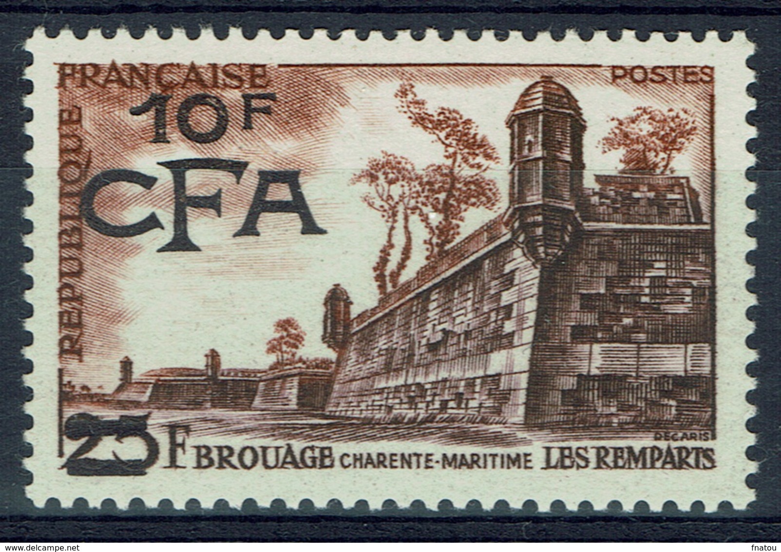 Réunion Island, "Brouage", French Stamp Overprint, 1955, MNH VF - Unused Stamps