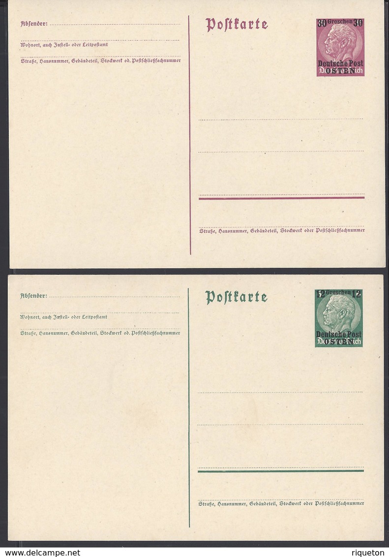 POLOGNE - 1939 - Administration Militaire - Deux Entiers Postaux "Deutsche Post OSTEN" Neufs -TB - - Ocupaciones