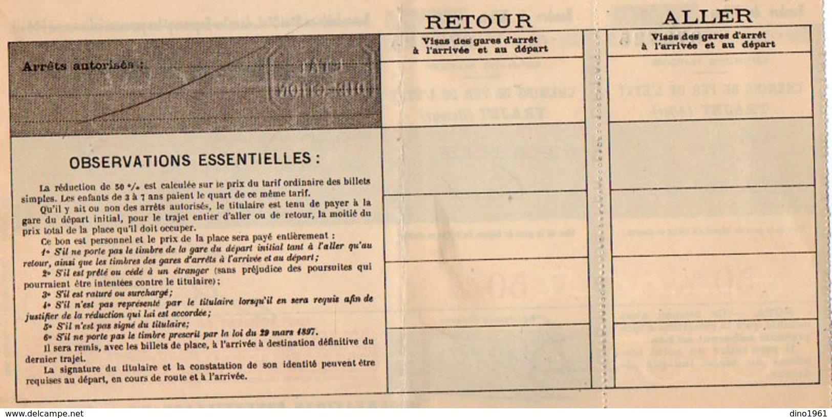 VP12.101 - 1911 - Train - Superbe Billet / Ticket Des Chemins De Fer De L'Etat Pour Un Trajet De CAEN à PARIS & Retour - Europa