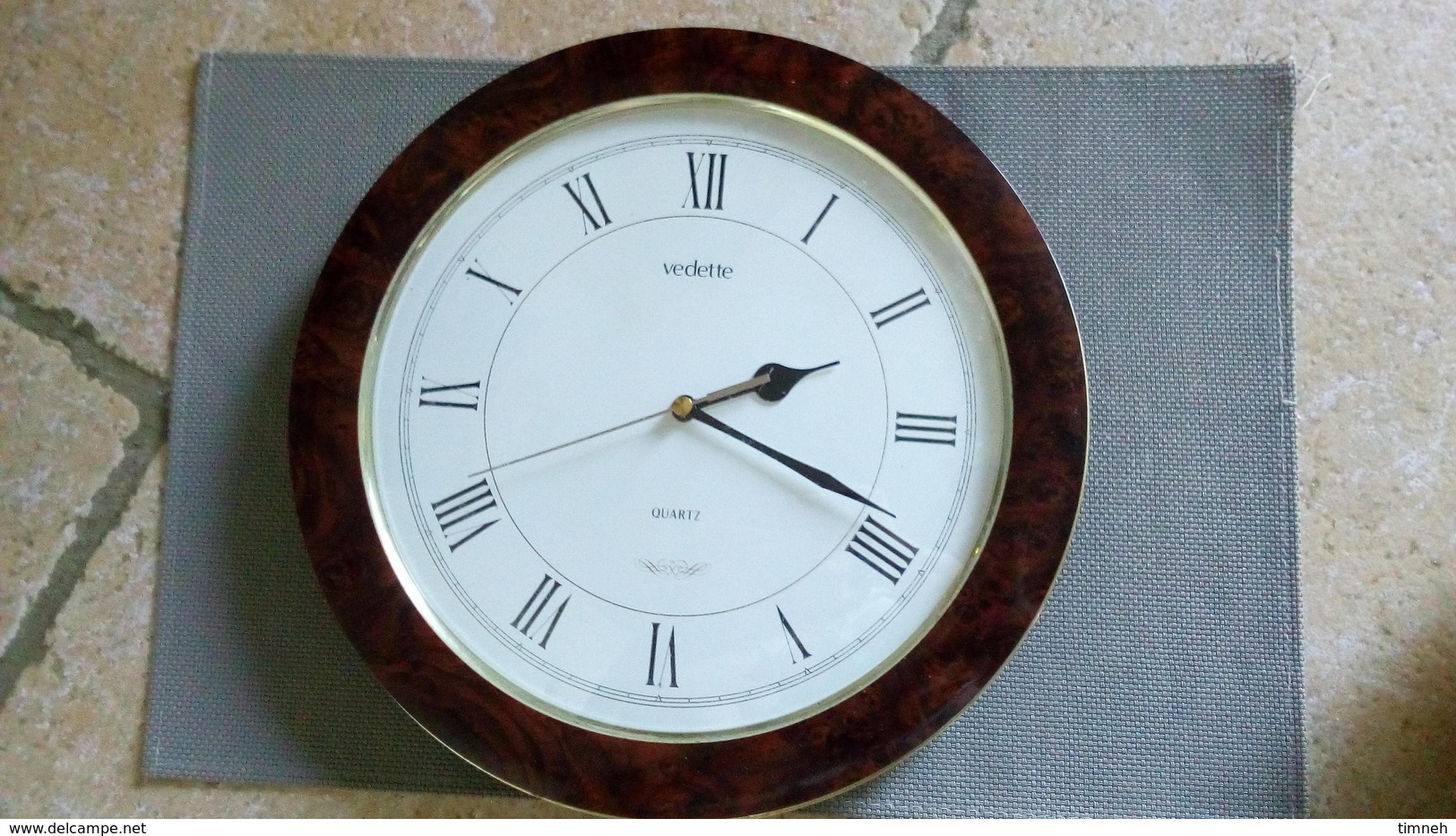 VEDETTE - HORLOGE DE CUISINE MURALE - DECO BAKELITE (3cm) - CADRAN 30cm -  QUARTZ - VINTAGE