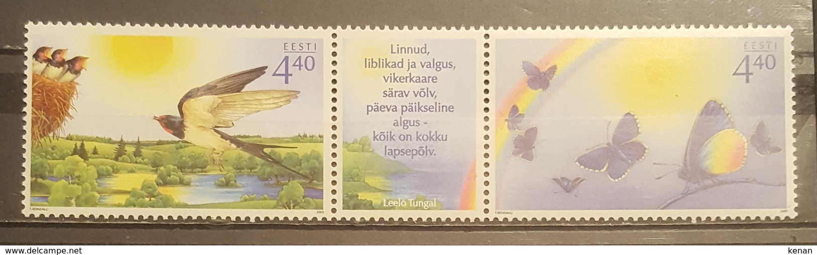 Estonia, 2005, Mi: 518/19 (MNH) - Swallows