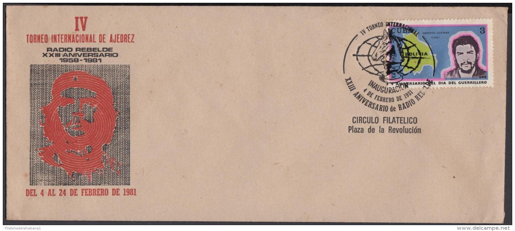 1981-CE-30 CUBA 1981 SPECIAL CANCEL. TORNEO AJEDREZ CHESS. INAUGURACION. ERNESTO CHE GUEVARA. RADIO REBELDE. - Briefe U. Dokumente