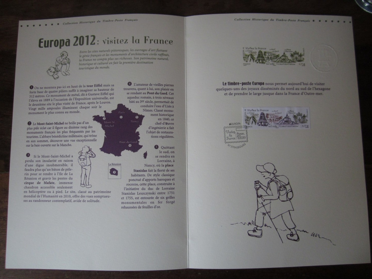 Premier Jour - Collection Historique Du Timbre-poste Français - Europa Visitez La France (2012) - Documents Of Postal Services