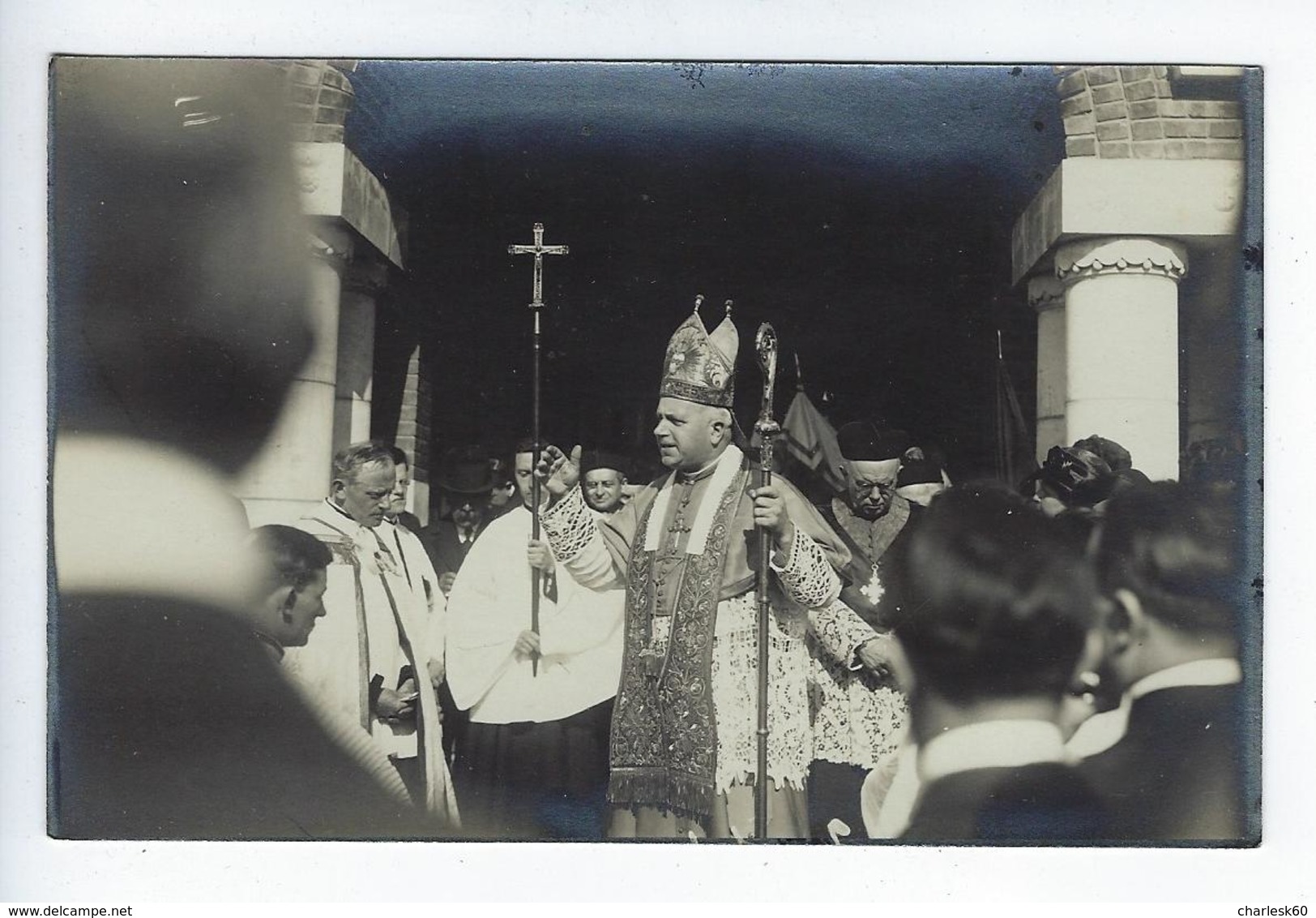 CPA Dieppe Janval Animée Carte Photo Fête Inauguration église Du Sacré Coeur 1926 - Dieppe