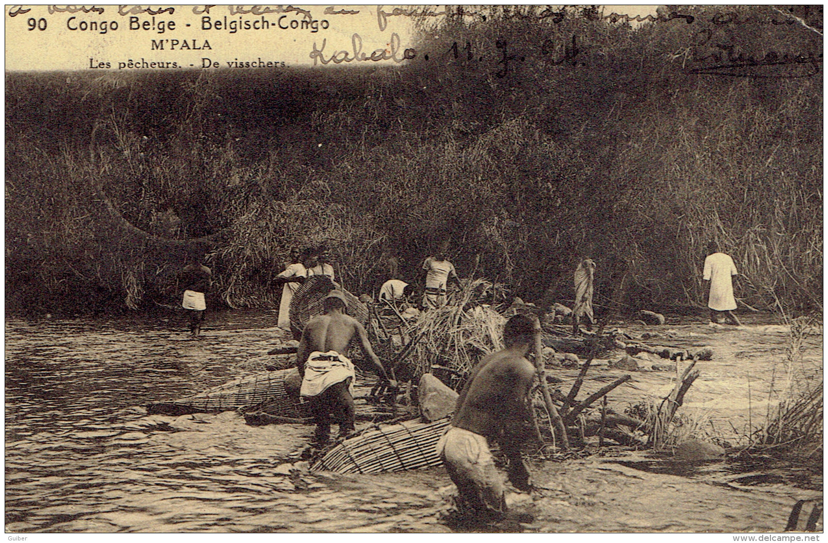 Congo Belge M'pala Pecheurs De Visschers  Entier Postal Posté De Kabalo 1924 - Congo Belge