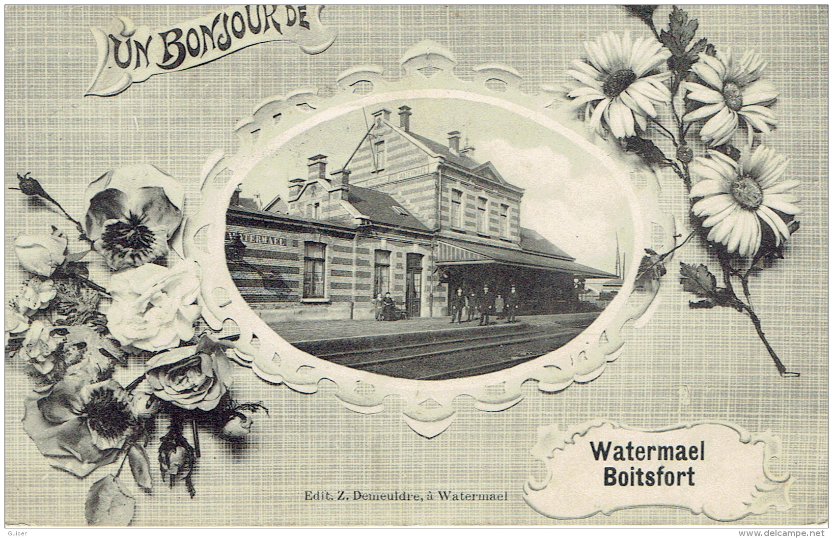 Watermael Boitfort  Un Bonjour  La Gare Du Chemin De Fer Interieur 1912 - Watermaal-Bosvoorde - Watermael-Boitsfort