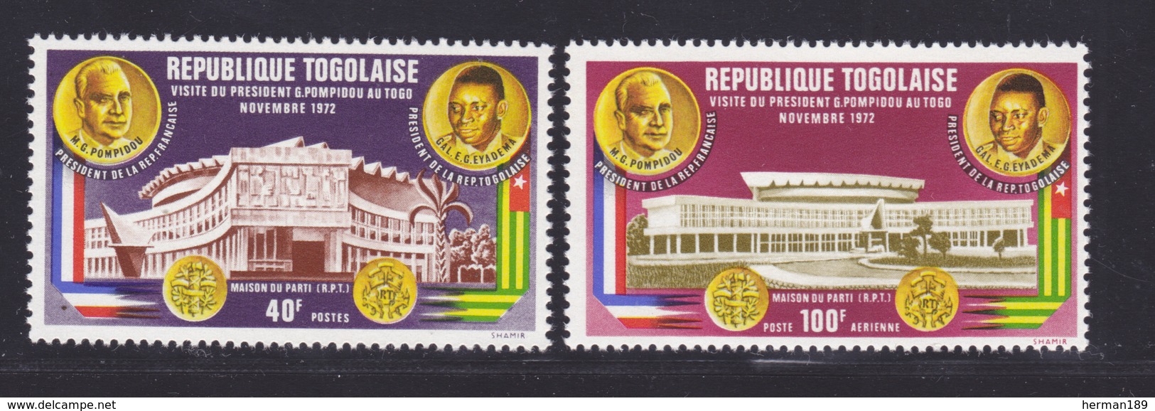 TOGO N°  759, AERIENS N° 191 ** MNH Neufs Sans Charnière, TB (D7324) Visite Du Président Pompidou - Togo (1960-...)