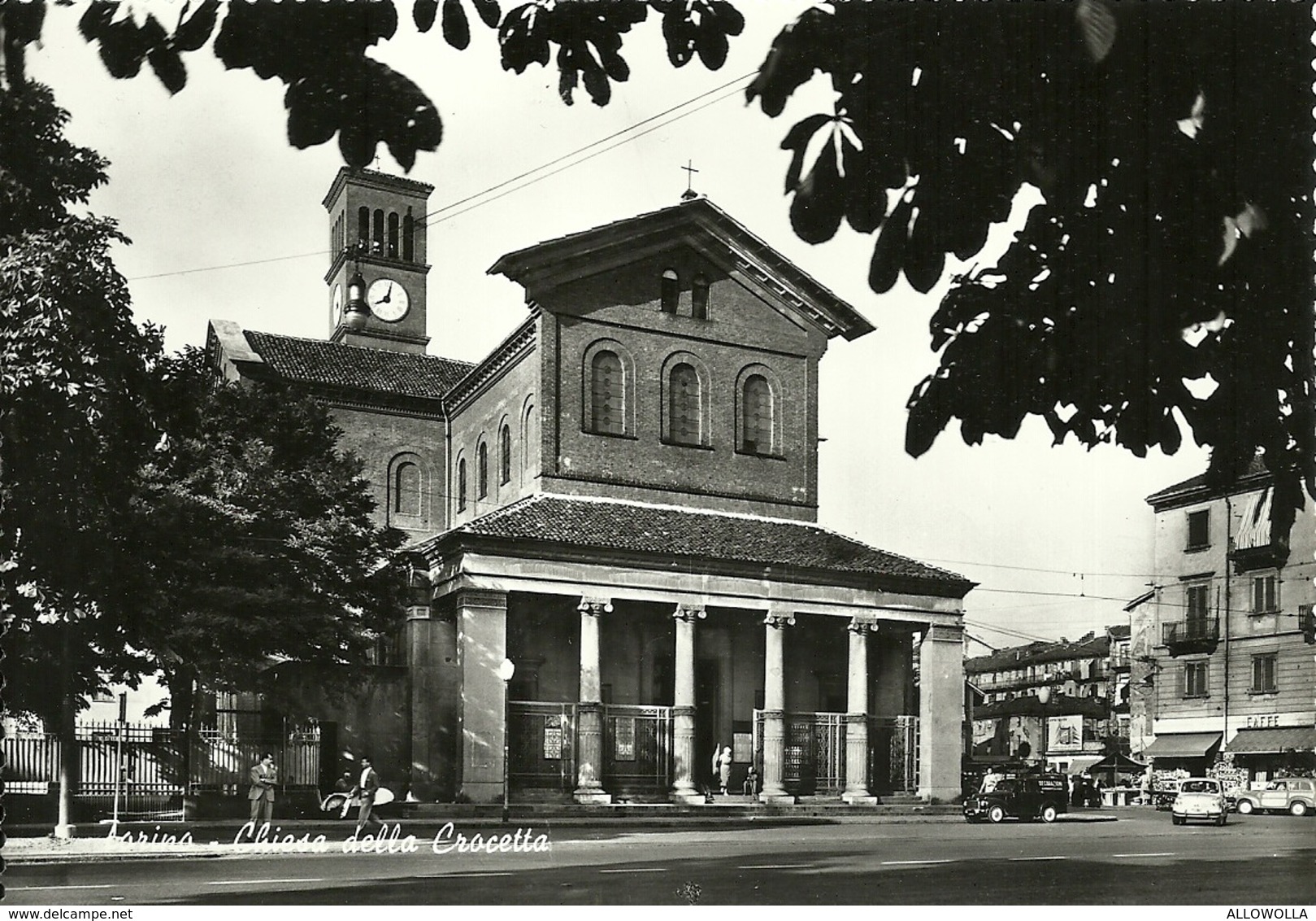 821 " TORINO - CHIESA DELLA CROCETTA CON AUTO,MOTO E BANCARELLA DEL MERCATO " CART ANIM NON SPED. - Churches