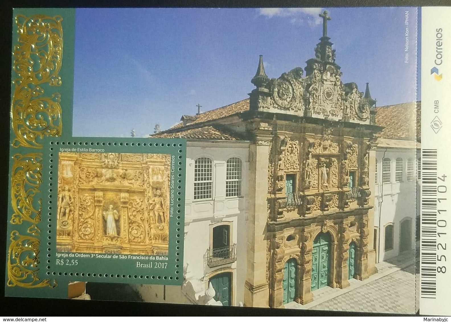 RL) 2017 BRAZIL, ARCHITECTURE, CHURCH, CHURCH OF THE 3rd SECULAR ORDER OF SAO FRANCISCO DE BAHIA, MNH - Nuovi