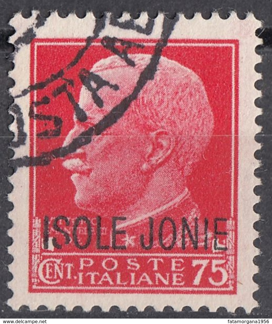 ISOLE JONIE OCCUPAZIONE ITALIA - 1941 - Unificato 7, Rosa/rosso, 75 Cent, Obliterato - Îles Ioniennes