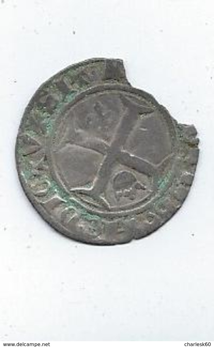 Monnaie France Charles VI Le Fol 1389 Demi-guénar La Rochelle - 1380-1422 Karl VI. Der Vielgeliebte