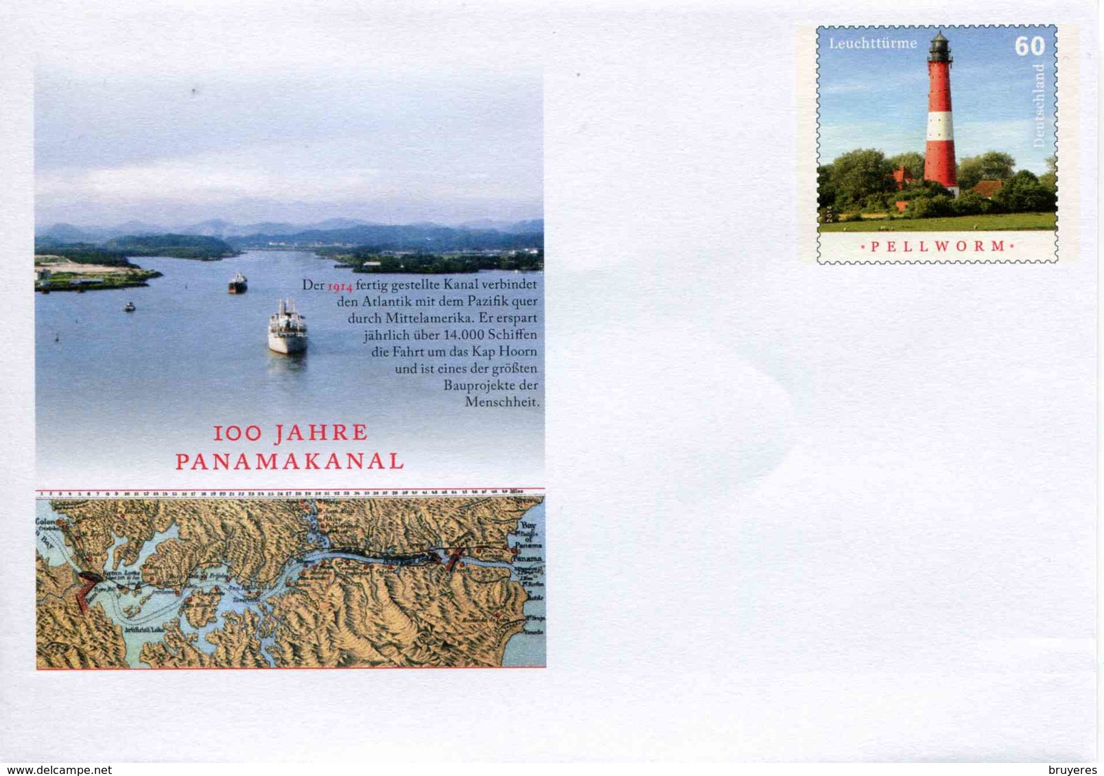 Entier Postal De 2014 Sur Enveloppe Illustrée Avec Timbre "Phare - Pellworm" - Enveloppes - Neuves