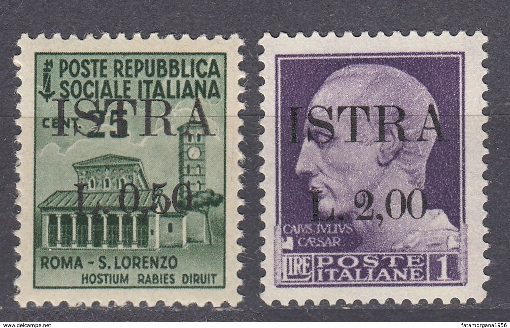ISTRIA - 1945 - Lotto Due Valori Nuovi MNH; Unificato 24 E 29. - Jugoslawische Bes.: Istrien